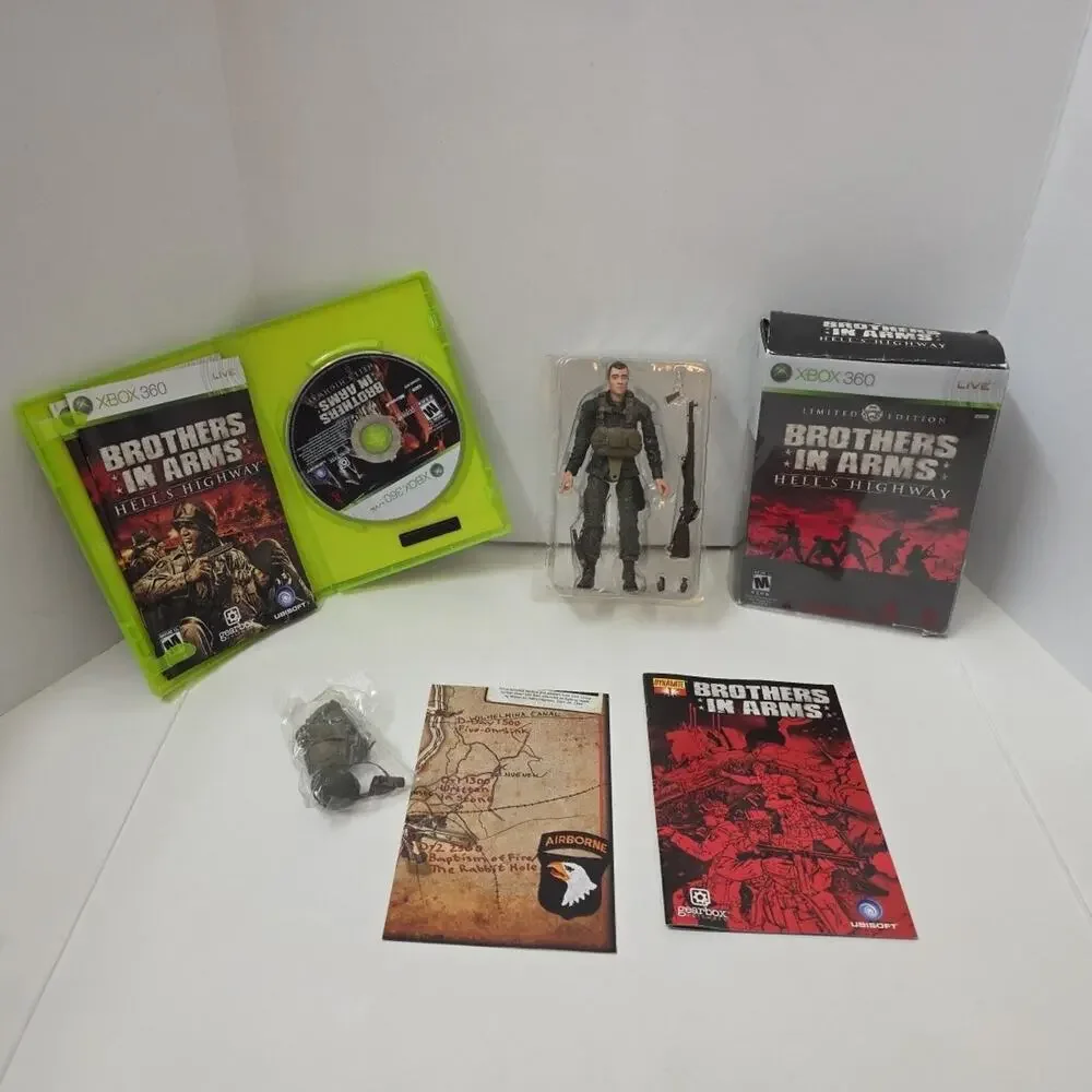 Brothers In Arms Hell’s Highway Limited Edition Xbox 360 Complete CIB Figure +